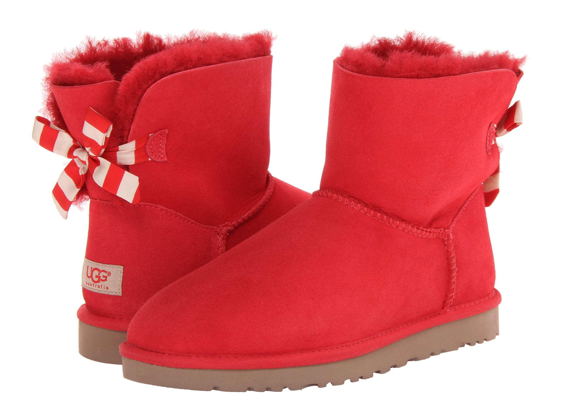 Теплая обувь. UGG® women's Classic Mini Clear Boots красные. Зимняя обувь женская. Угги ярких цветов. Красные сапоги с мехом.