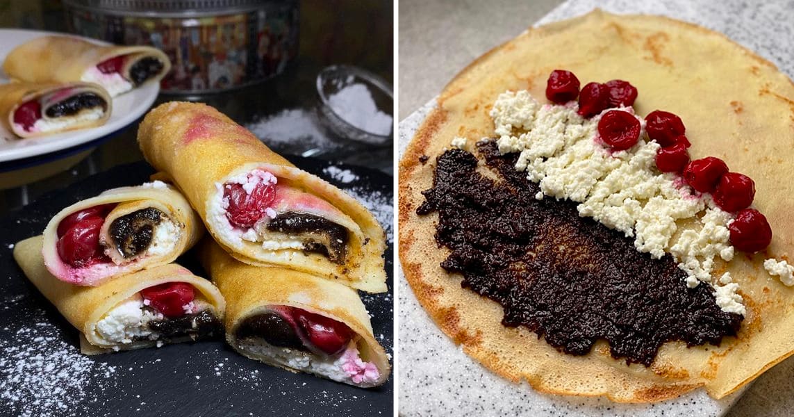 Вкусные блинчики с начинкой: вишня, творог и мак - простые рецепты для женщин