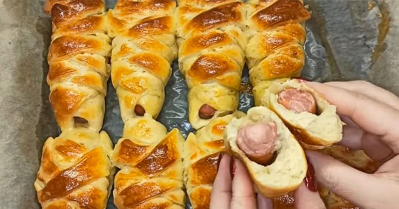 Сочные сосиски в тесте на кефире: простой рецепт для всей семьи