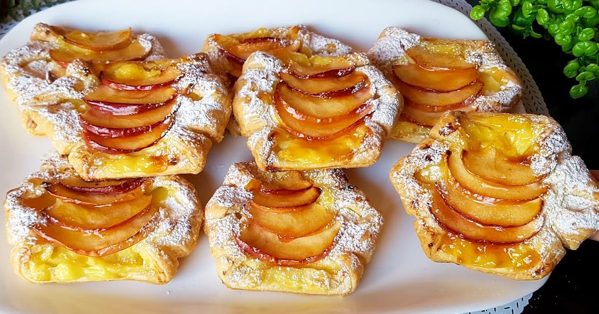 Яблочные слойки за 5 минут: быстрый рецепт без замешивания теста