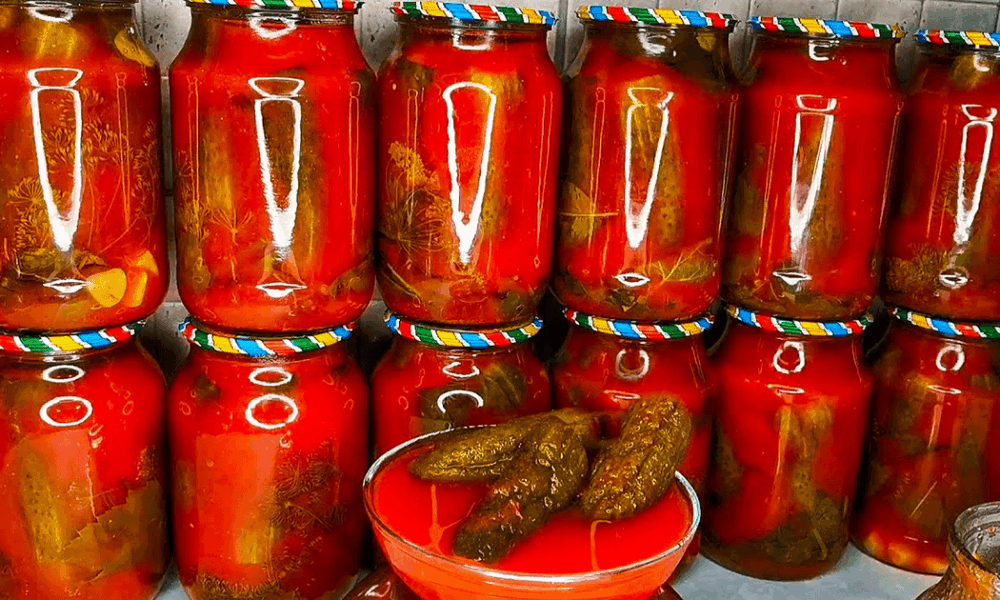 Хрустящие огурцы в томатном соке: идеальный рецепт на зиму, который съедят первым