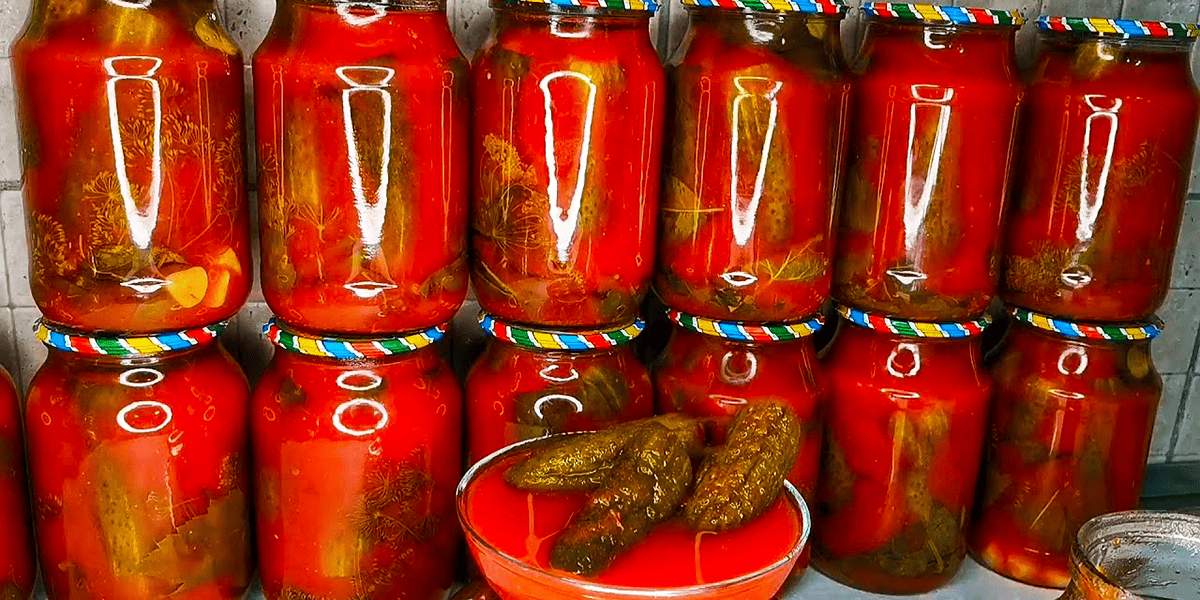 Хрустящие огурцы в томатном соке: идеальный рецепт на зиму, который съедят первым