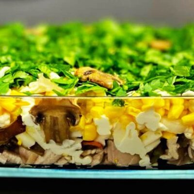 Салат "Золотая Осень": пошаговый рецепт любимого осеннего салата слоями