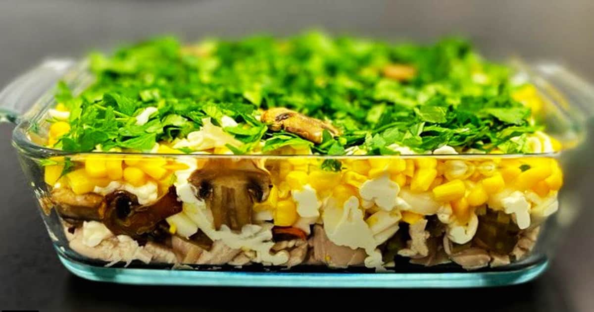 Салат "Золотая Осень": пошаговый рецепт любимого осеннего салата слоями