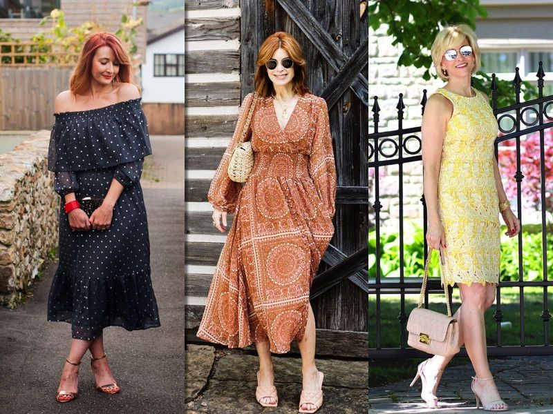 платья, летние платья 40+, модные образы