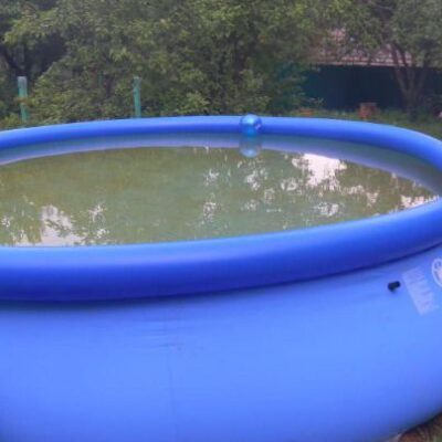 зеленая, вода в бассейне, чистка бассейна