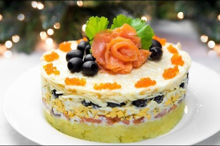 салат, рецепт салата, салат с красной рыбой
